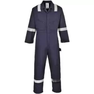Portwest - F813 - Navy Sz s Iona Coverall Boiler Suit Hi Vis Bands
