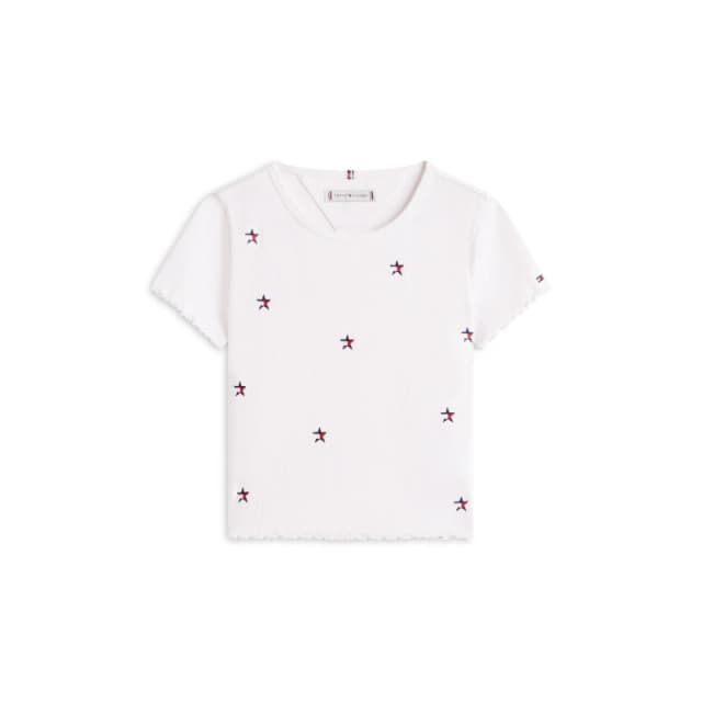 Tommy Hilfiger Tommy Rib Star Top Jn63 White female 7-8 (S)
