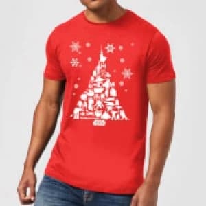 Star Wars Christmas Character Tree Red T-Shirt - L - Red