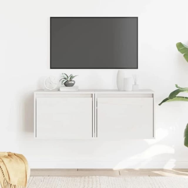VIDAXL Wall Cabinets 2 pcs White 45x30x35cm Solid Pinewood vidaXL 8720286840306