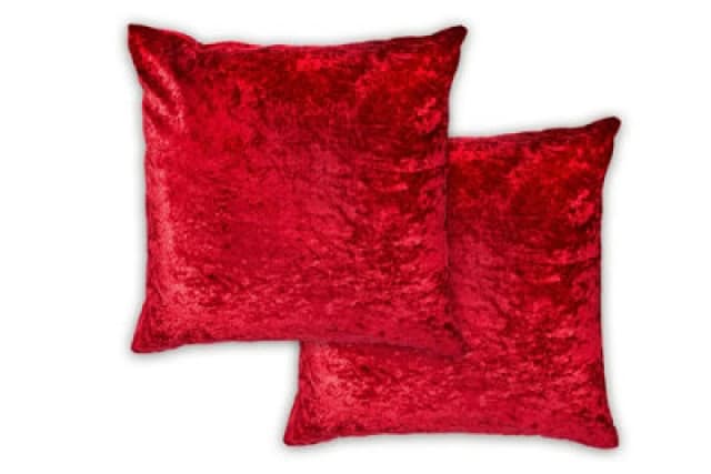 Crushed Velvet Cushion Cover In Red