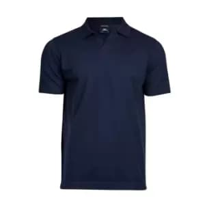 Tee Jays Mens Luxury Stretch V Neck Polo Shirt (3XL) (Navy Blue)