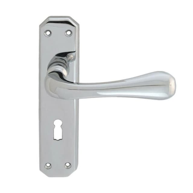 Loops PAIR Heavy Duty Handle on Angular Lock Backplate 180 x 40mm Polished Chrome Multi