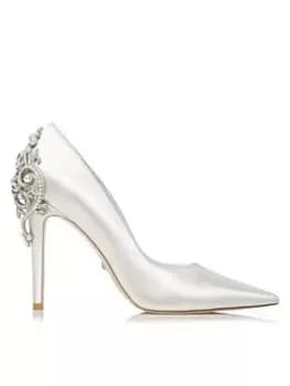Dune London Bluebell Bridal Venetian Heel Trim Court Shoe - Ivory, Ivory, Size 5, Women