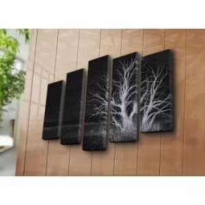 5PATK-197 Multicolor Decorative Canvas Painting (5 Pieces)