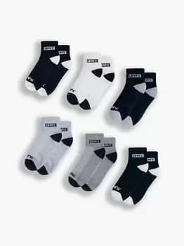 Kids Mid Cut Socks 6 Pack - Blue