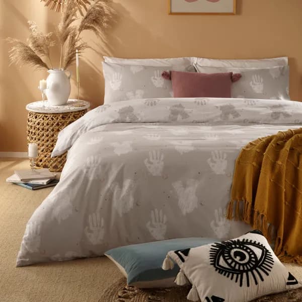 furn. Be Kind Grey Duvet Cover & Pillowcase Set Beige