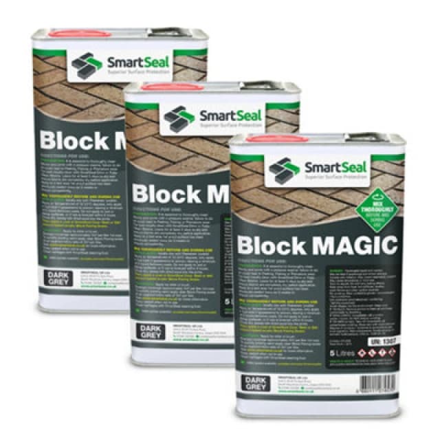 Smartseal - Block Magic-Dark Grey (3X5L) - A Re-Colouring Block Paving Sealer. Superior To Concrete Paint, Transform Old Driveways