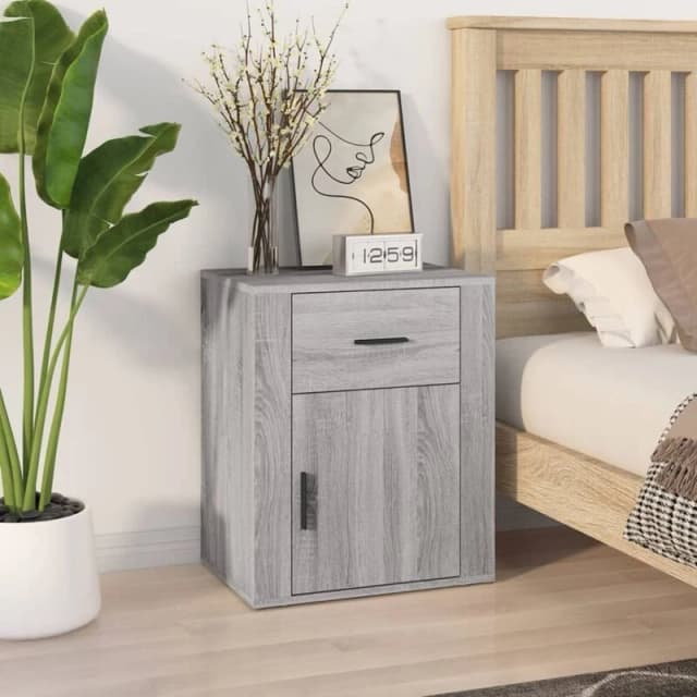 Vidaxl Bedside Cabinet Grey Sonoma 50X36X60 Cm Engineered Wood, Grey 816726