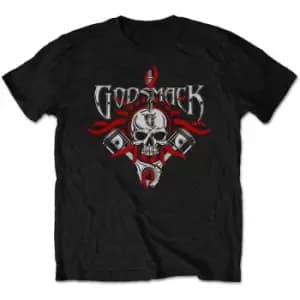 Godsmack - Chrome Pistons Unisex XX-Large T-Shirt - Black
