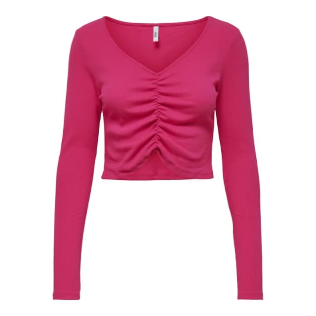 Only Womens long sleeve v-neck crop top Only onlkenya life Rose Female XS