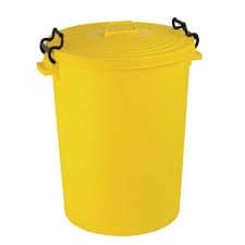 Slingsby Yellow Light Duty 110 Litre Dustbin With Lid 382069