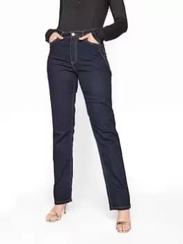 Long Tall Sally Ruby Straight Leg Jean, Blue, Size 10, Length 34, Women