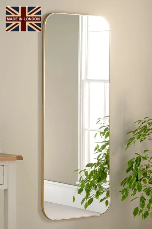 Yearn Mirrors Large Full Length Gold Radius Corner Mirror 150x60cm Gold
