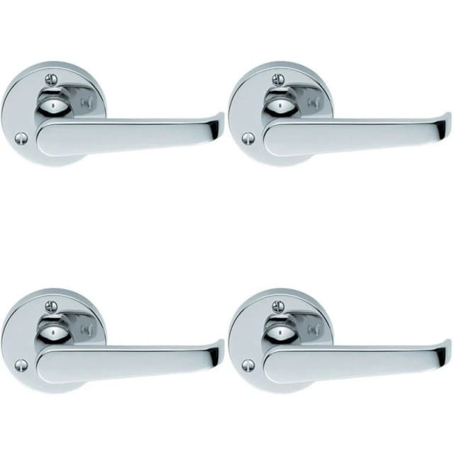 Loops 4x PAIR Victorian Straight Shaped Lever on 59mm Round Rose Chrome Handle Multi