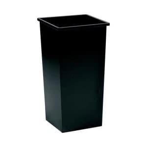 5 Star Facilities 48 Litre Waste Bin Square Metal Scratch Resistant Black