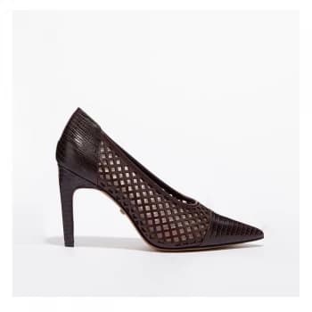 Reiss Clover Court Shoes - Purple Lizard