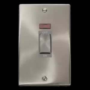 Click Scolmore Deco Ingot 2 Gang 45A 2 Pole Neon Switch - VPSC503GY