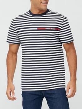 Tommy Jeans Tommy Jeans Branded Stripe T-Shirt, Navy Size M Men