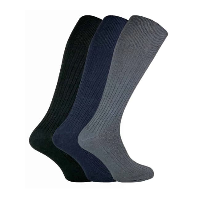 Sock Snob Sock Snob Men 3 Pack Long Knee High Lightweight 100% Cotton Soft Breathable Socks Size: 6-11 Multi 6-11 Male 5060597076531
