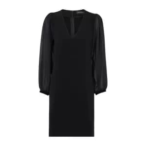 James Lakeland Black Puff Sleeves Dress V Neck - 10