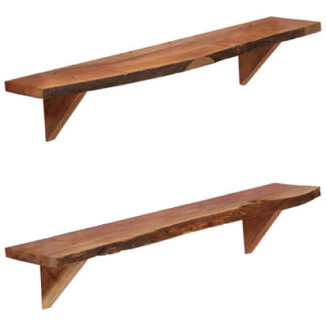 Vidaxl Wall Shelves 2 Pcs 90X20X18cm Solid Acacia Wood