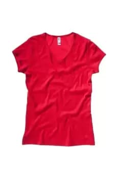 Baby Rib Short Sleeve V-Neck T-Shirt