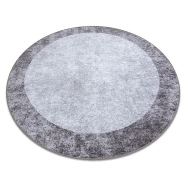 RugsX Miro 51648.803 Circle Washing Carpet Marble Anti Slip - Dark Grey Circle 80 Cm