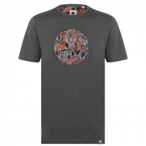 Pretty Green Psychedelic Logo T-Shirt - Grey/Multi