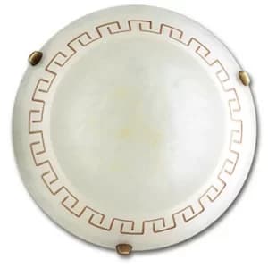 Fan Europe TRECENTO 2 Light Patterned Glass Flush Ceiling Light Amber 40cm