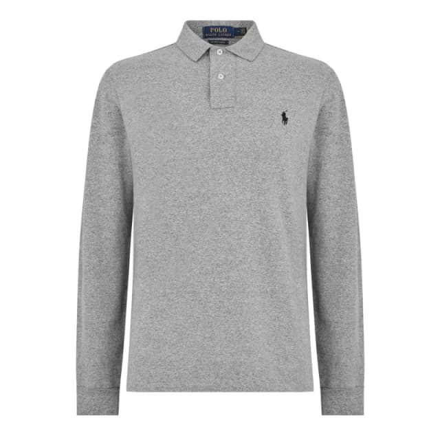 Polo Ralph Lauren Mens Long Sleeve Polo Shirt Grey male XL