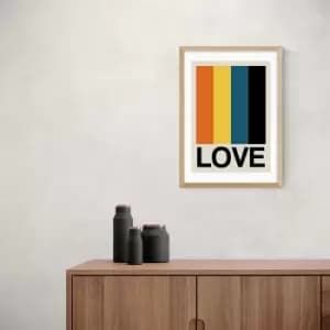 East End Prints Retro Stripe LOVE Sundaze Print MultiColoured