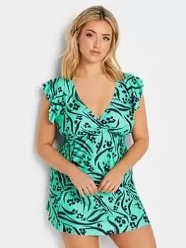 Yours Animal Angel Sleeve Swimdress, Green, Size 14, Women
