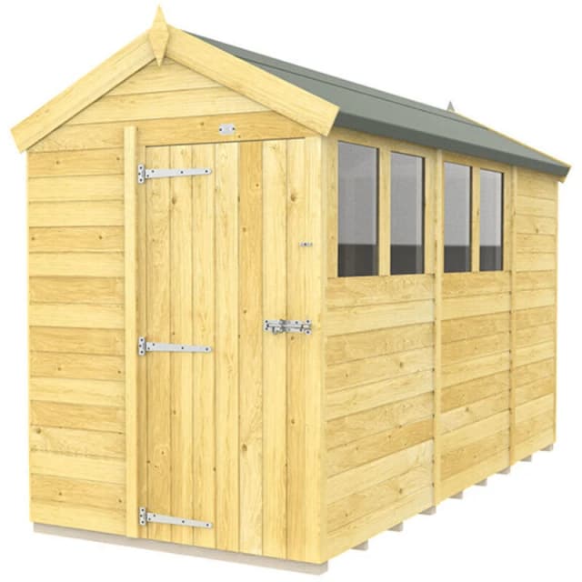 Flat Pack Sheds DIY Sheds 5 x 11 Apex Shed, Brown 5X11AFF