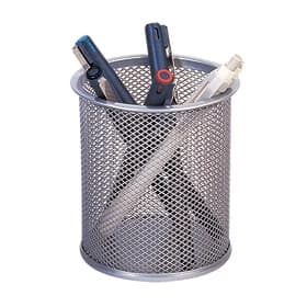 Q-Connect Mesh Pen Pot Silver