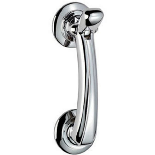 Loops Victorian Bow Door Knocker on Rose 95mm Fixing Centres Polished Chrome Multi
