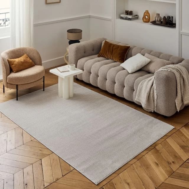 THE RUGS Carmel Modern Area Rugs & Runners Dotted Design Soft Pile in Beige Size: 120cm x 170cm Beige Unisex 120cm x 170 cm