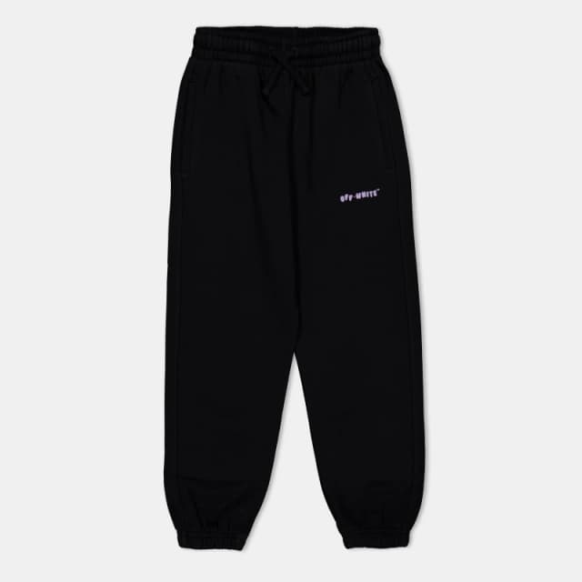 Off White Kids Closed Hem Fleece Jogging Bottoms Black/Lilac female 8Y