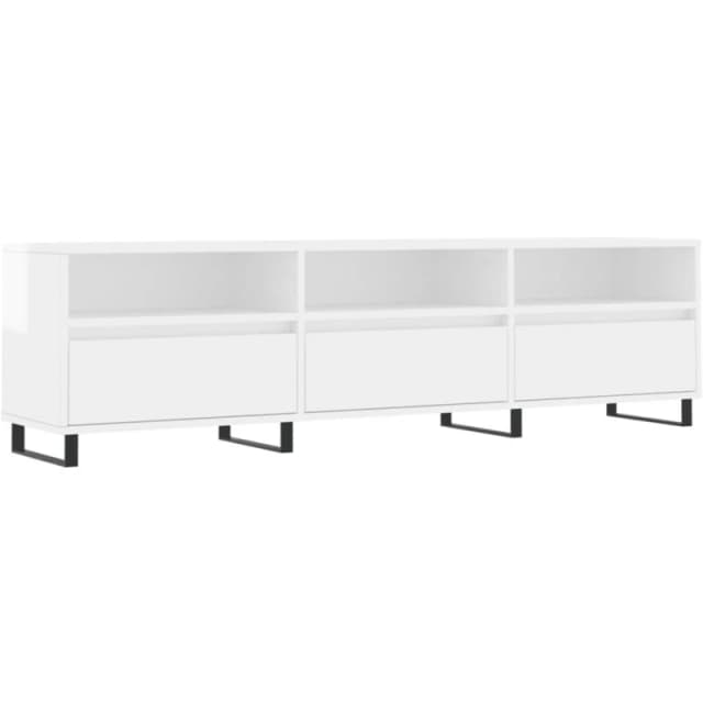 VIDAXL TV Cabinet High Gloss White 150x30x44.5cm Engineered Wood Vidaxl 8720845875299
