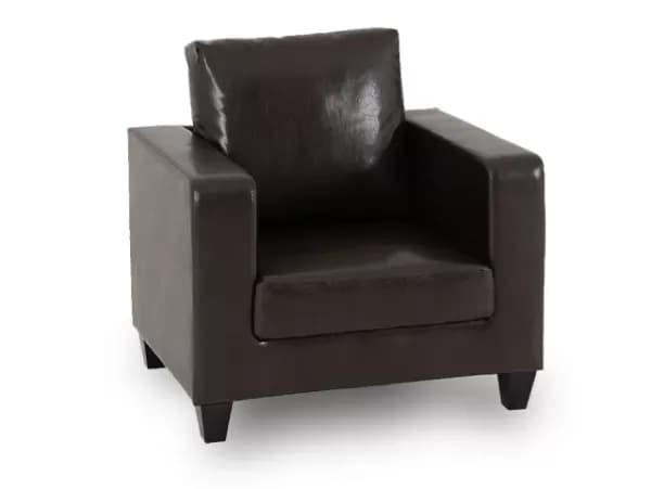 Seconique Tempo Brown Faux Leather Arm Chair