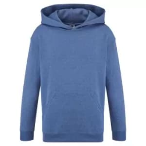 Fruit Of The Loom Childrens Unisex Hooded Sweatshirt / Hoodie (12-13) (Heather Royal)
