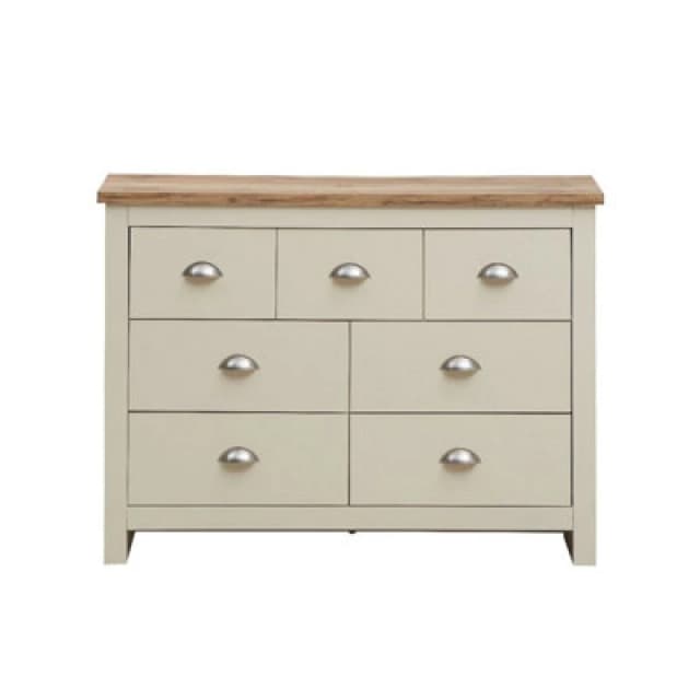 Timber Art Design Lisbon Cream Bedroom Chest Of Drawers 3+4 7 Drawer Storage Cabinet Furniture