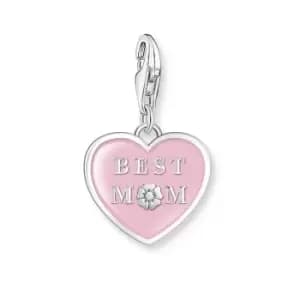 THOMAS SABO Silver Pink Heart Best Mum Charm