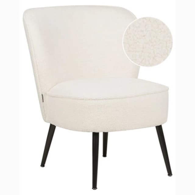 Beliani Boucle Armchair White Voss