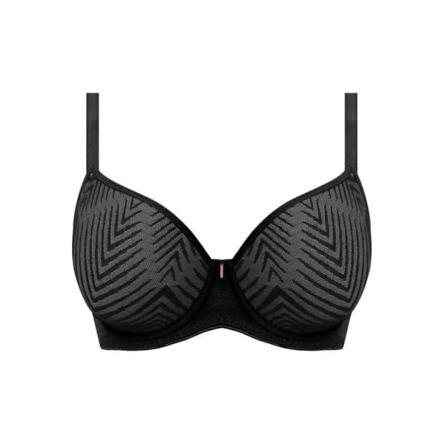 Freya Womens plunge t-shirt underwired molded bra Freya Tailored Noir Female 80E