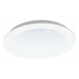 Loops - Wall / Ceiling Flush Downlight White & Crystal Effect 14W LED Spotlight