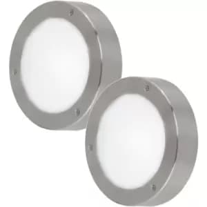 2 PACK IP44 Outdoor Wall Light Stainless Steel 5.4W Built in LED Porch Lamp