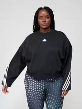adidas Sportswear Future Icons Sports Pullover Sweatshirt (Plus Size) - Black, Size 1X, Women