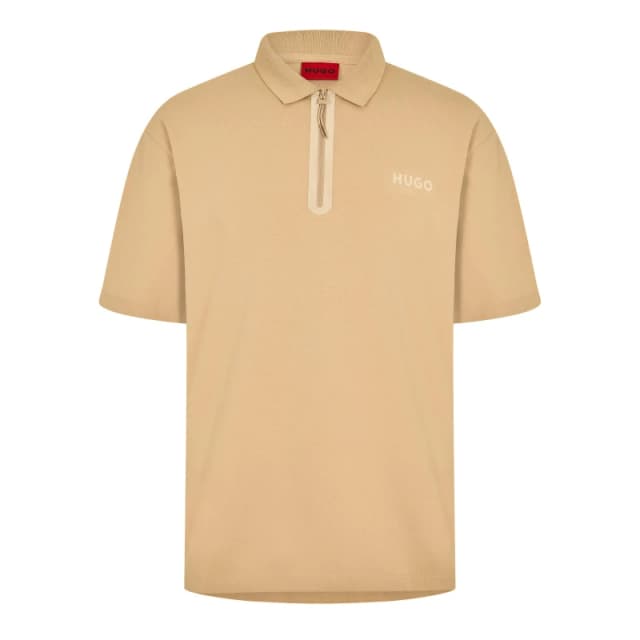 Hugo Mens Dubilo Short Sleeve Polo Shirt Medium Beige male S