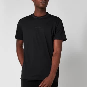 Calvin Klein Jeans Mens Organic Cotton Logo Collar T-Shirt - Black - L